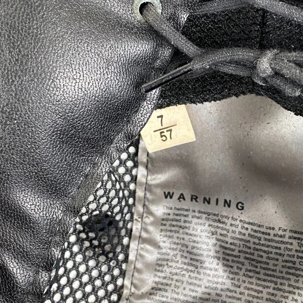 Charles Owen Ayr 8 Riding Helmet Black & Silver Size 7 57 cm Used READ - Picture 11 of 13